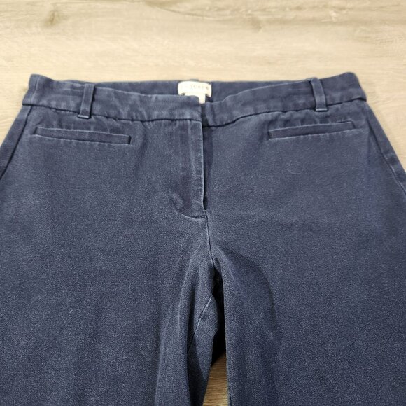 J. Crew Womens Navy Stretch Chino Pants Size Cotton Blend Women's Size 4 S - Picture 7 of 13